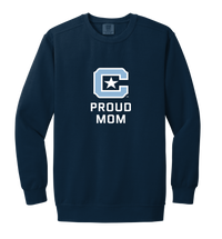 Load image into Gallery viewer, The Citadel Block C, Proud Mom, Embroidered Comfort Colors ® Ring Spun Crewneck Sweatshirt
