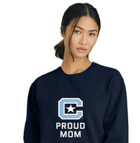 Load image into Gallery viewer, The Citadel Block C, Proud Mom, Embroidered Comfort Colors ® Ring Spun Crewneck Sweatshirt

