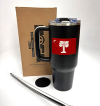 Load image into Gallery viewer, The Citadel, Big Red Flag, Black  Big Swig Tumbler - 40oz
