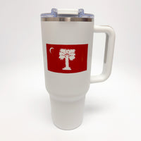 Load image into Gallery viewer, The Citadel, Big Red Flag, White Big Swig Tumbler - 40oz
