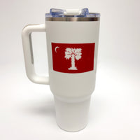 Load image into Gallery viewer, The Citadel, Big Red Flag, White Big Swig Tumbler - 40oz
