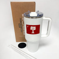 Load image into Gallery viewer, The Citadel, Big Red Flag, White Big Swig Tumbler - 40oz
