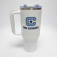 Load image into Gallery viewer, The Citadel, C Star, White  Big Swig Tumbler - 40oz

