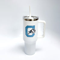 Load image into Gallery viewer, The Citadel, Jumping Bulldog, Stainless Steel Insulated Tumbler - 40oz
