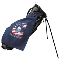 Load image into Gallery viewer, The Citadel, Alumni Club, Greater Washington D.C. Club Logo, Waffle Golf Towel Blue
