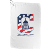 Load image into Gallery viewer, The Citadel, Alumni Club, Greater Washington D.C. Club Logo, Waffle Golf Towel White
