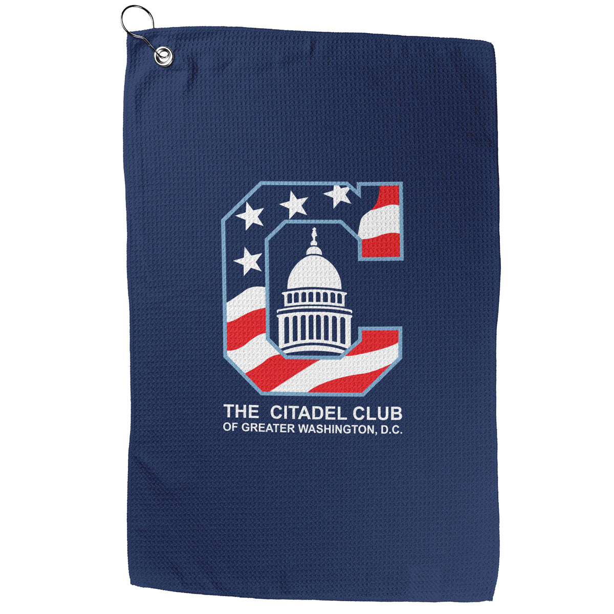 The Citadel, Alumni Club, Greater Washington D.C. Club Logo, Waffle Golf Towel Blue
