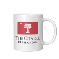 Load image into Gallery viewer, The Citadel, Big Red Flag, Class of 2024, 11oz White Mug
