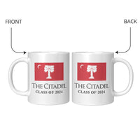 Load image into Gallery viewer, The Citadel, Big Red Flag, Class of 2024, 11oz White Mug
