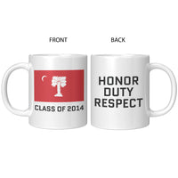 Load image into Gallery viewer, The Citadel, Big Red Flag, Class of 2014 White Mug - 11oz
