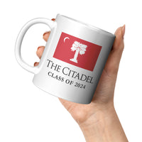 Load image into Gallery viewer, The Citadel, Big Red Flag, Class of 2024, 11oz White Mug

