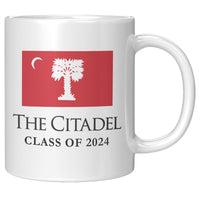Load image into Gallery viewer, The Citadel, Big Red Flag, Class of 2024, 11oz White Mug
