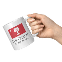 Load image into Gallery viewer, The Citadel, Big Red Flag, Class of 2024, 11oz White Mug
