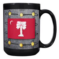 Load image into Gallery viewer, The Citadel, Big Red with Full Dress background 15 oz Black Mug
