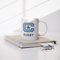Load image into Gallery viewer, The_Citadel_C_Rugby_Mug_11oz_Lifestyle_Notebook_Mockup.png
