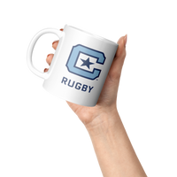 Load image into Gallery viewer, The_Citadel_C_Rugby_Mug_11oz_Lifestyle_Raised_Hand_LH_Mockup.png
