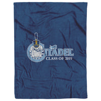Load image into Gallery viewer, The Citadel, Class Of 2019 Customized, Vintage Spike logo, Navy Blanket
