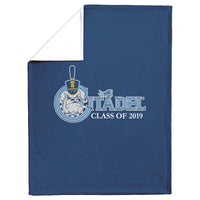 Load image into Gallery viewer, The Citadel, Class Of 2019 Customized, Vintage Spike logo, Navy Blanket
