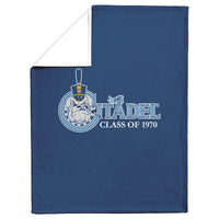 Load image into Gallery viewer, The Citadel, Class Of (Your Year) Customized, Vintage Spike logo, Navy Blanket
