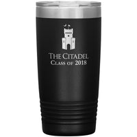 Load image into Gallery viewer, The Citadel, Class of 2018, Barracks, 20oz Insulated Tumbler- Black
