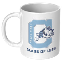 Load image into Gallery viewer, The Citadel, Jumping Bulldog, Class of 1989, White Mug - 11oz

