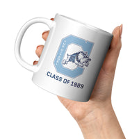 Load image into Gallery viewer, The Citadel, Jumping Bulldog, Class of 1989, White Mug - 11oz
