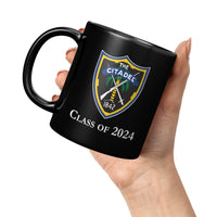 Load image into Gallery viewer, The Citadel, Shield, Class of 2024, Black Mug 11oz
