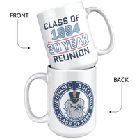 Load image into Gallery viewer, The Citadel Spike , Class of 1994 - 30 Year Reunion White Mug- 15oz
