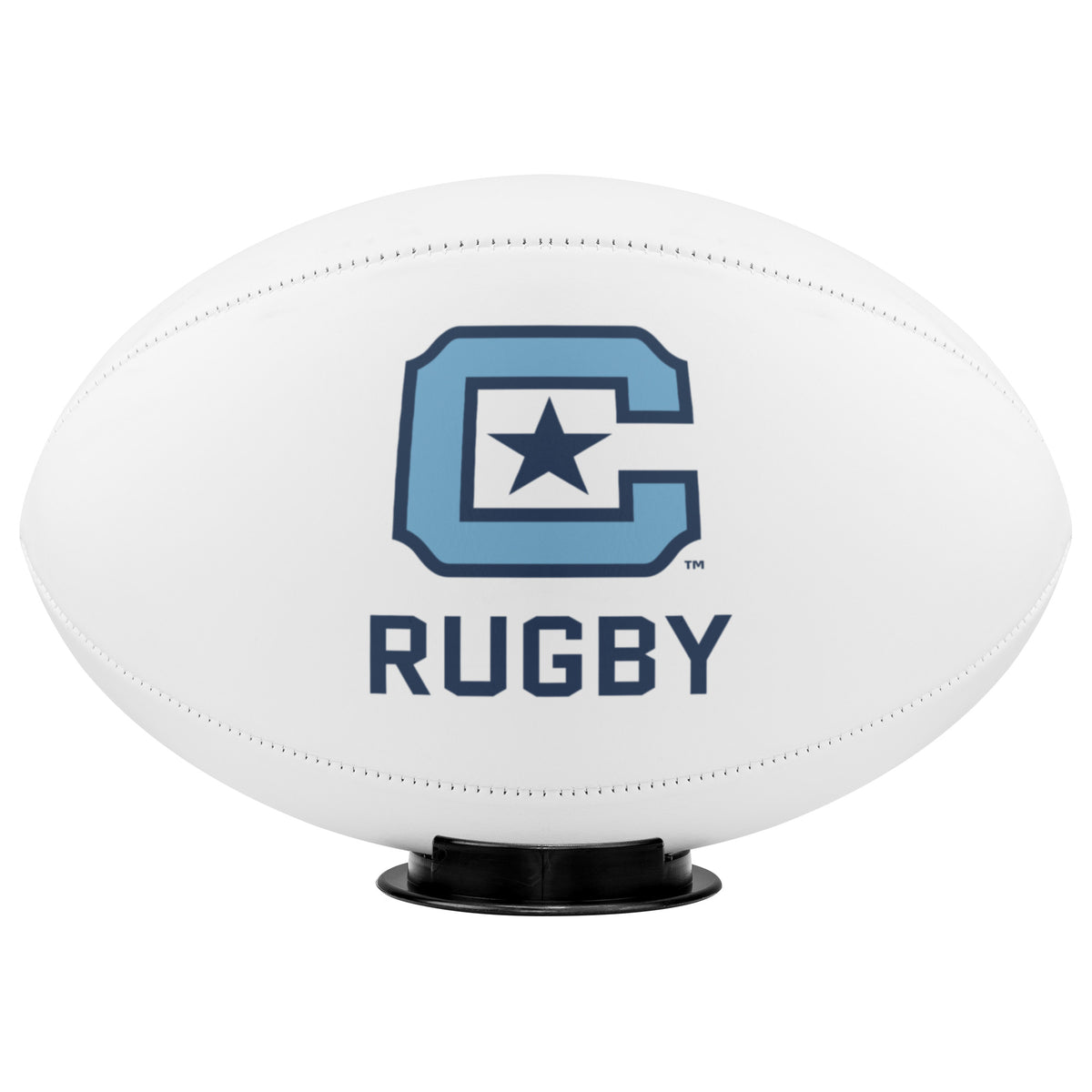 The Citadel Block C Logo, Sports Rugby Ball: Full Size - White