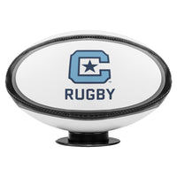 Load image into Gallery viewer, The Citadel Block C Logo, Sports Rugby Ball: Mid Size - White
