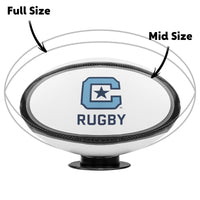 Load image into Gallery viewer, The Citadel Block C Logo, Sports Rugby Ball: Mid Size - White
