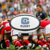 Load image into Gallery viewer, The Citadel Block C Logo, Sports Rugby Ball: Mid Size - White
