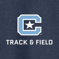 Load image into Gallery viewer, 18500 The Citadel Block C Star logo, Sports - Track &amp; Field,  Heavy Blend™ Hooded Unisex Sweatshirt Navy
