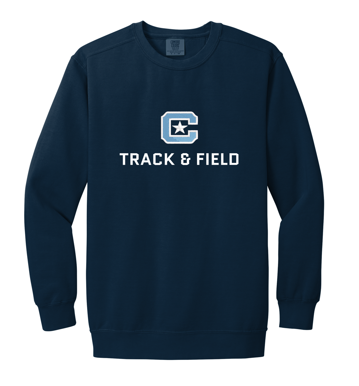 The Citadel Block C, Sports - Track & Field, Embroidered Unisex Comfort Colors ® Ring Spun Crewneck Sweatshirt