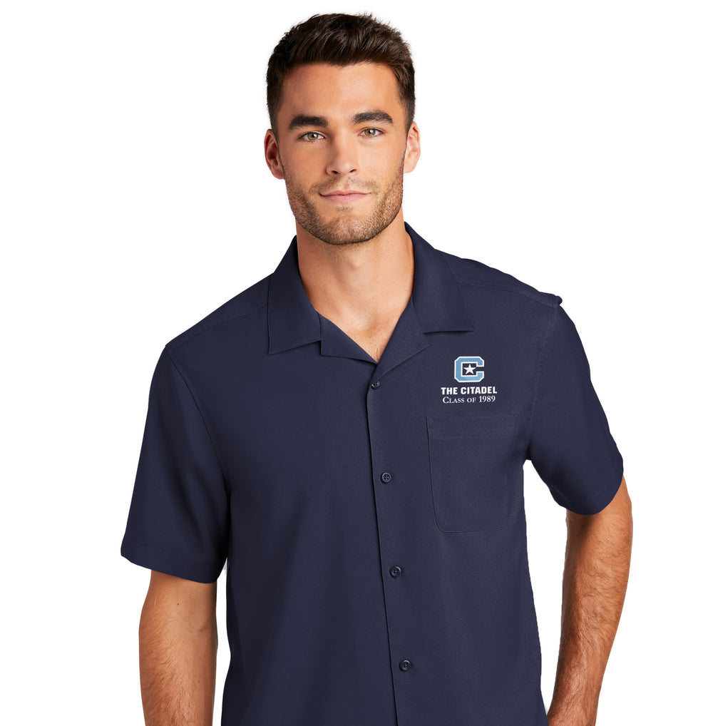 The Citadel C, Class Reunion 1989, Short Sleeve Performance Staff Shirt- Navy