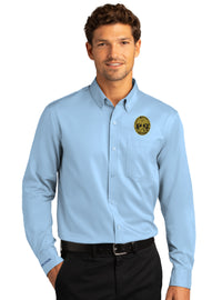 Load image into Gallery viewer, The Citadel, Ring Bezel, Class of 1975, Long Sleeve Twill Shirt - Carolina Blue
