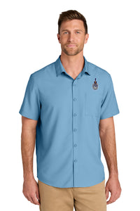 Load image into Gallery viewer, The Citadel, Spike, Short Sleeve UV Dockside Shirt- Carolina Blue 
