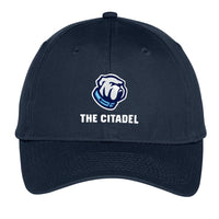 Load image into Gallery viewer, The Citadel Bulldog, Port &amp; Co™ Youth Six-Panel Unstructured Twill Cap - Navy
