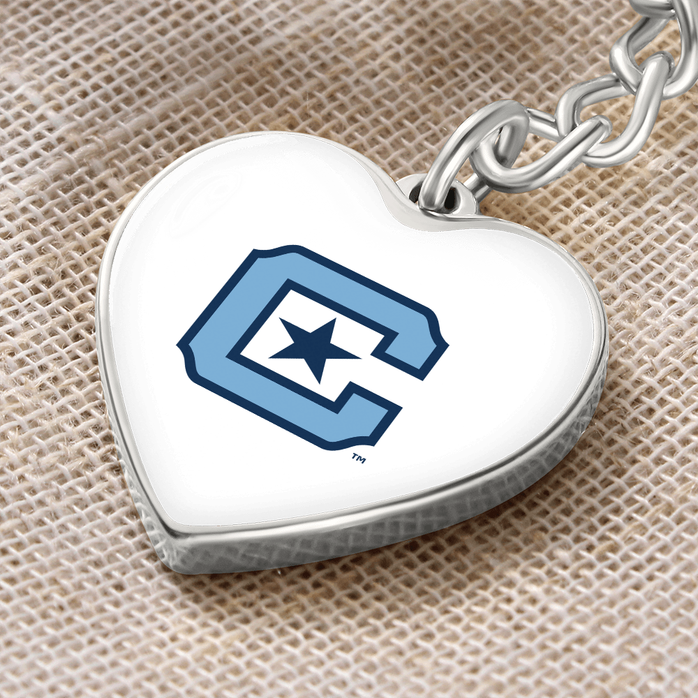 The Citadel, C Star logo, Heart Keychain - Silver