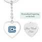 The Citadel, C Star logo, Heart Keychain - Silver