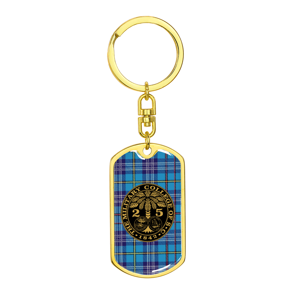 The Citadel, Customizable Year and Engraving, Tartan Background Keychain