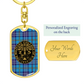 The Citadel, Customizable Year and Engraving, Tartan Background Keychain