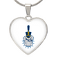 The Citadel, Spike logo, Heart Necklace - Silver