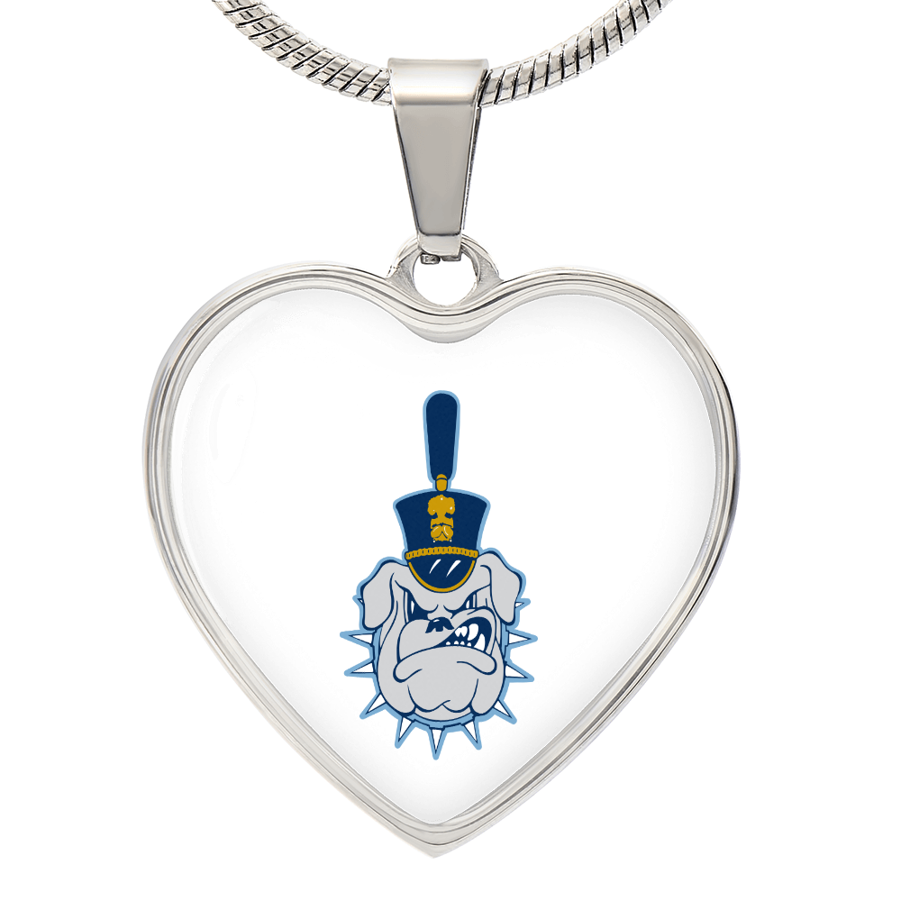 The Citadel, Spike logo, Heart Necklace - Silver