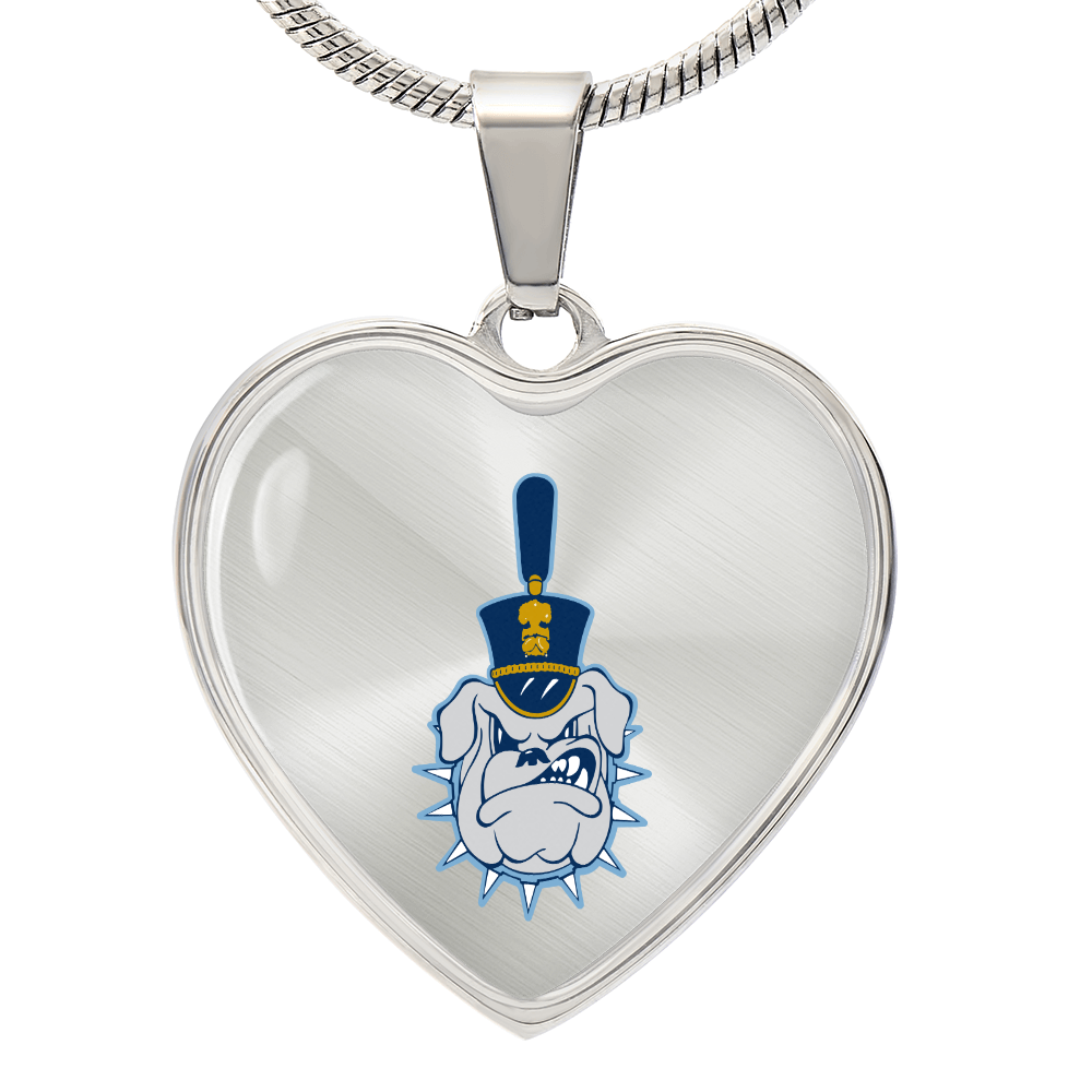 The Citadel, Spike logo, Heart Necklace - Silver