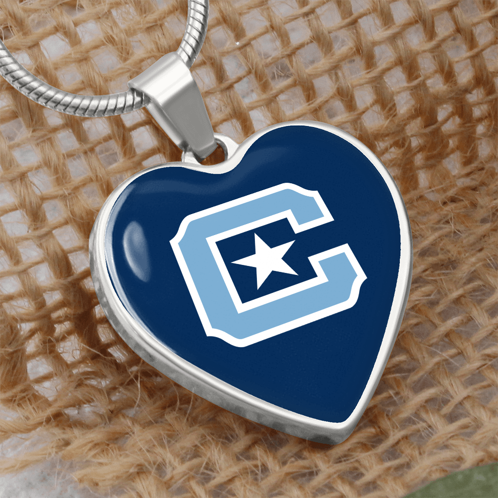 The Citadel, C Star logo, Heart Necklace - Silver