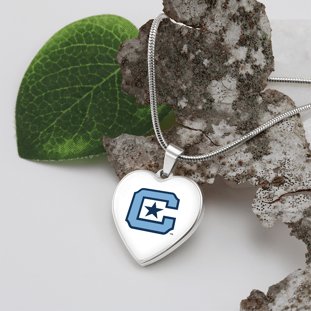 The Citadel, C Star logo, Heart Necklace - Silver