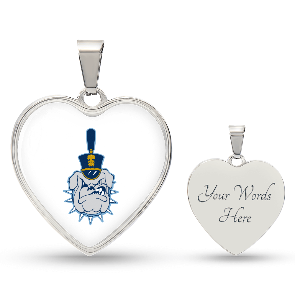 The Citadel, Spike logo, Heart Necklace - Silver