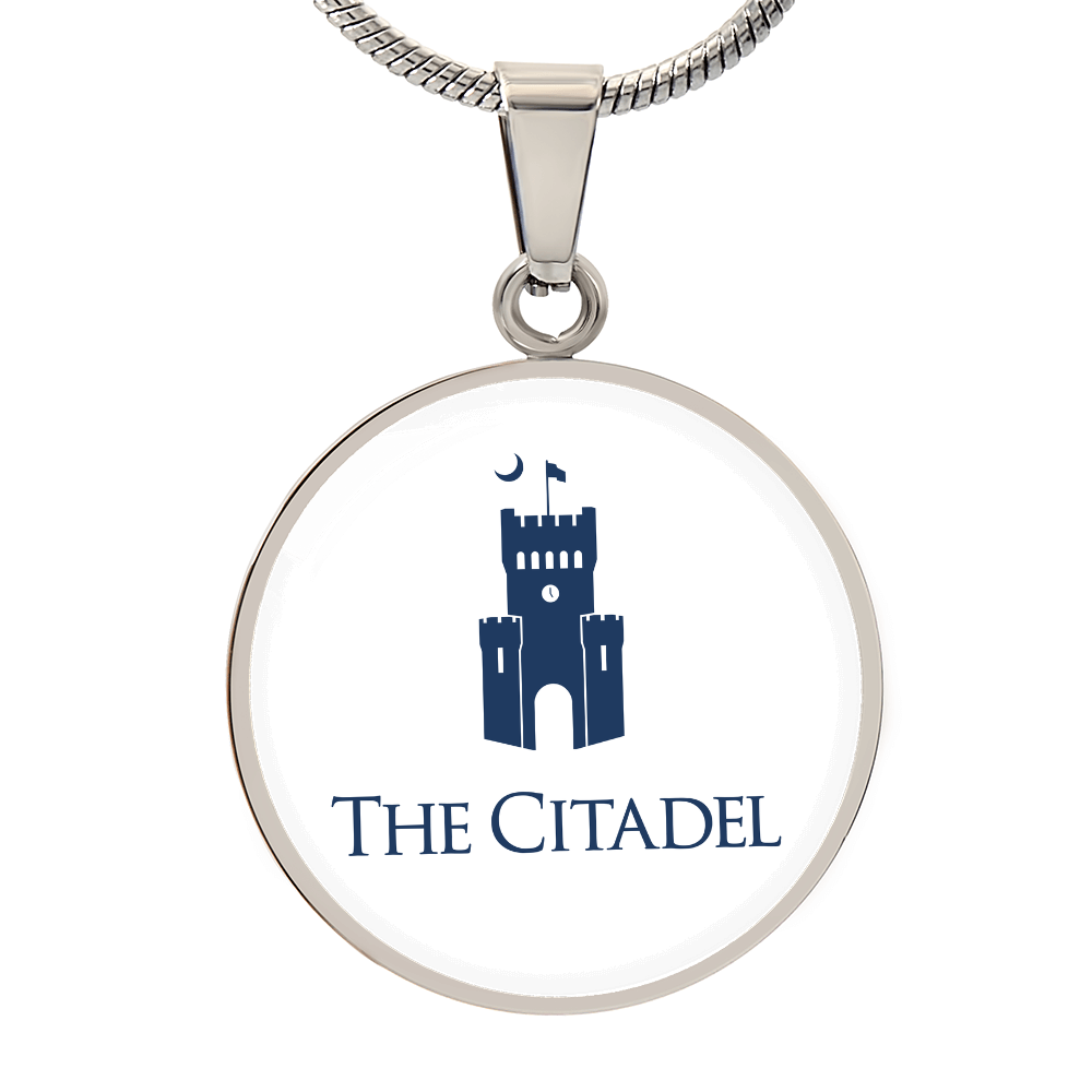 The Citadel, Barracks logo, Circle Necklace - Silver