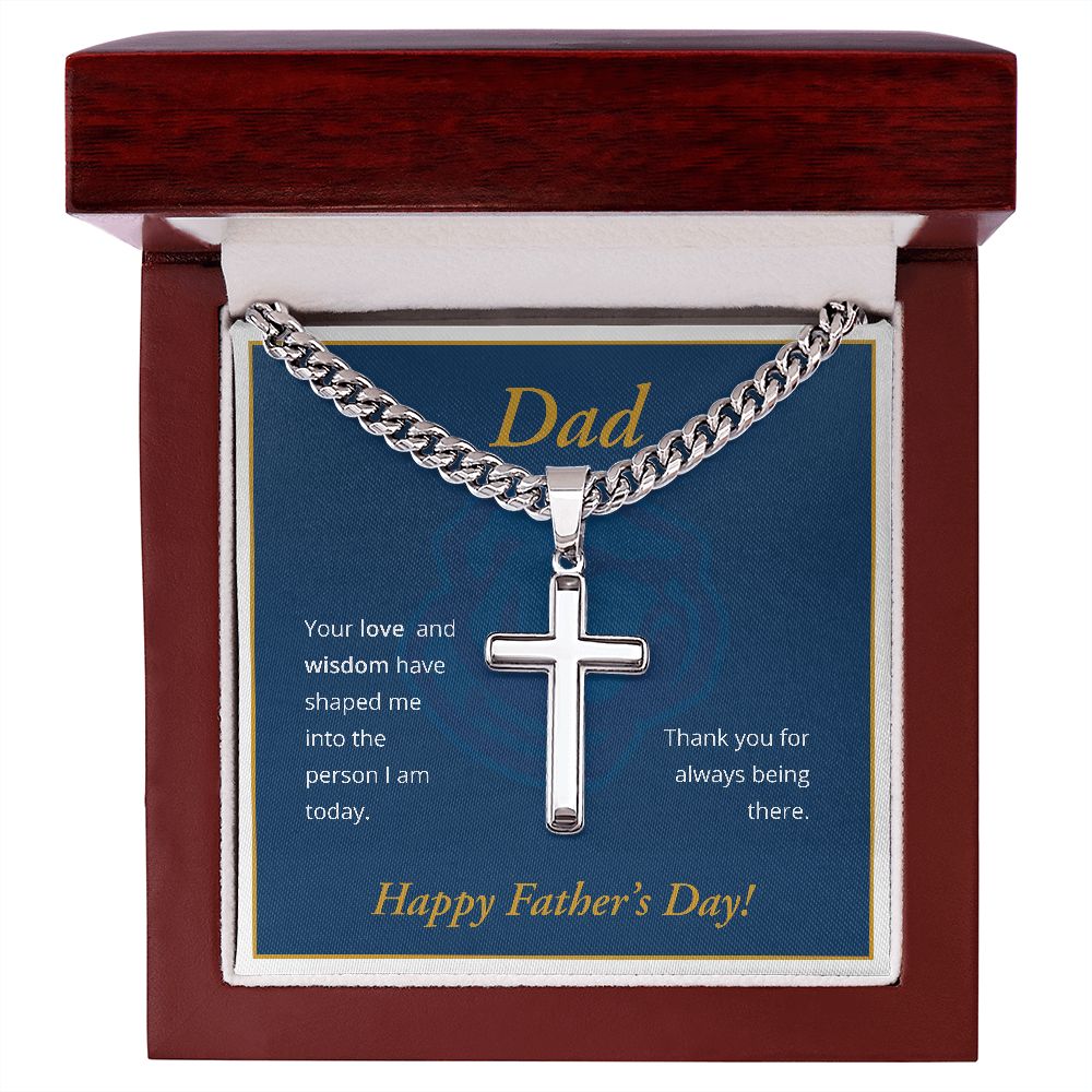 To My Dad, The Citadel, Cuban Chain with Artisan Cross Necklace
